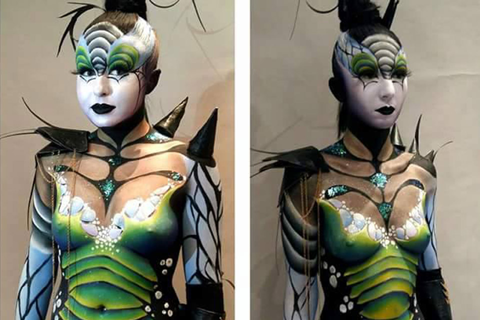 Maquillage body painting insecte