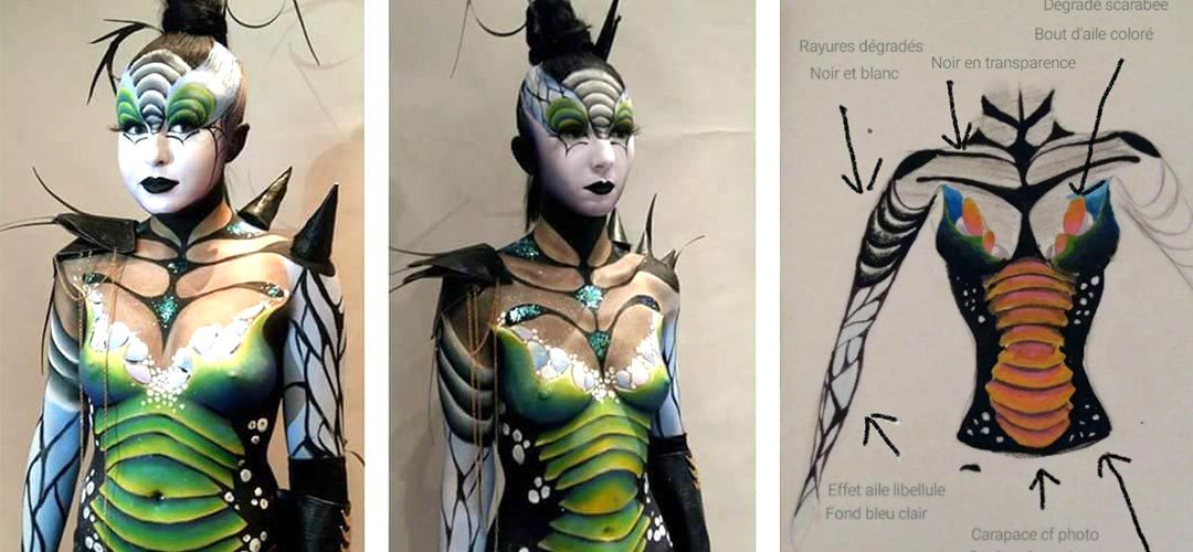 Maquillage demi body painting Lyon