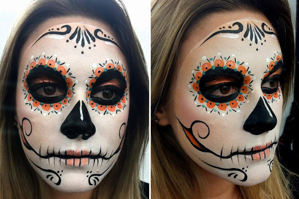 Maquillage tete de morte mexicaine Lyon